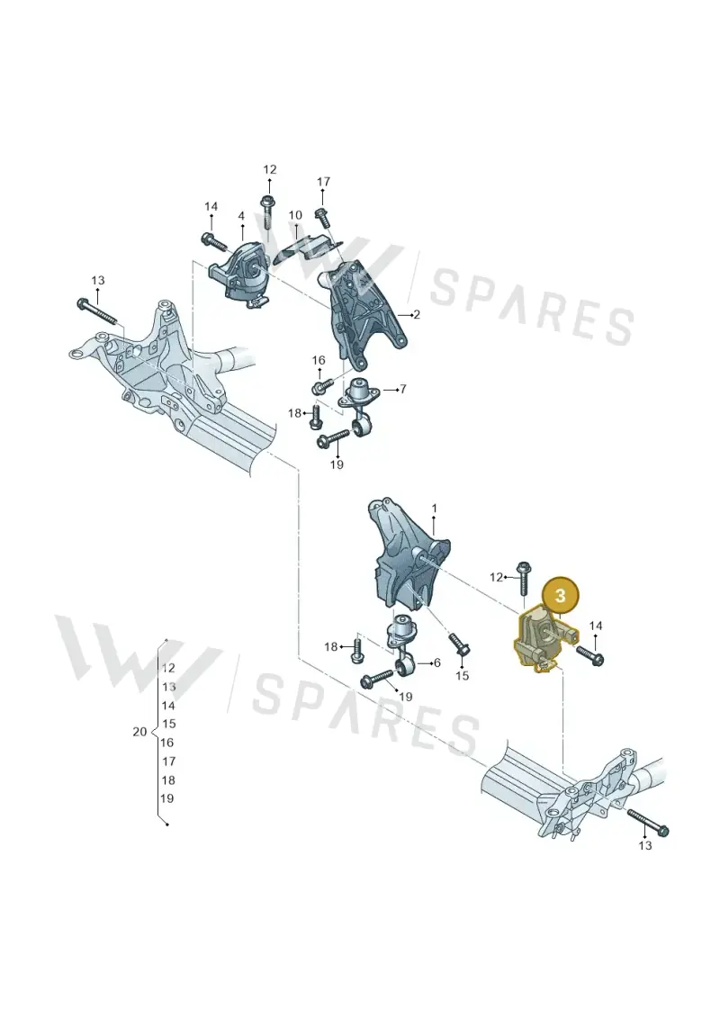 4M0199371FE — Volkswagen Touareg (2017-2025) diagram 849199600, position 3