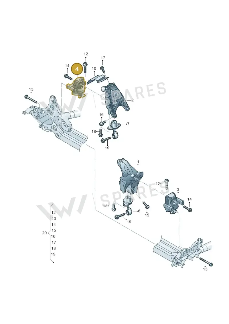 4M0199372FF — Audi A5 Sportback (2016-2020) diagram 849199600, position 4