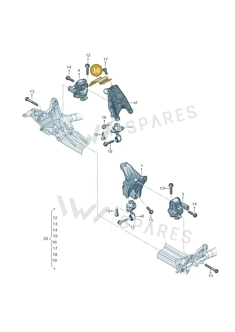4M0199388Q — Audi A6 2.0 (2018-) diagram 849199600, position 10