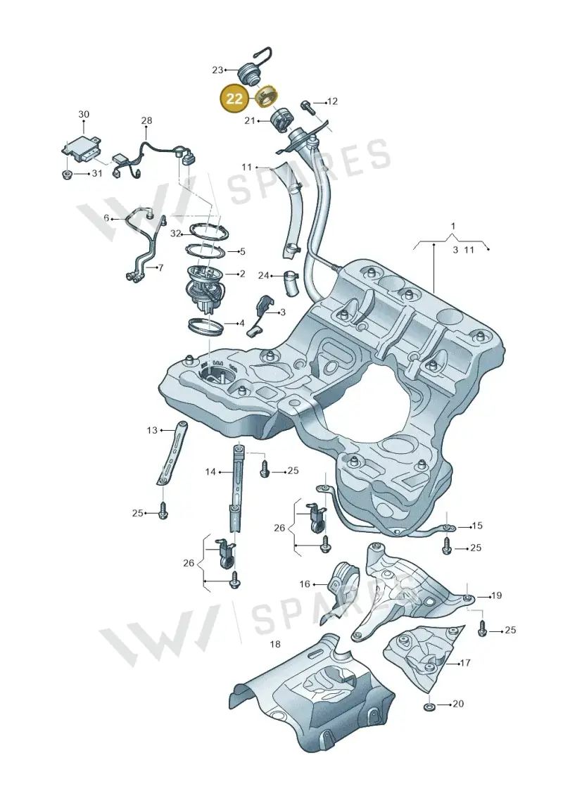 4M0201115 — Audi A8L (2017-2022) diagram 838201110, position 22