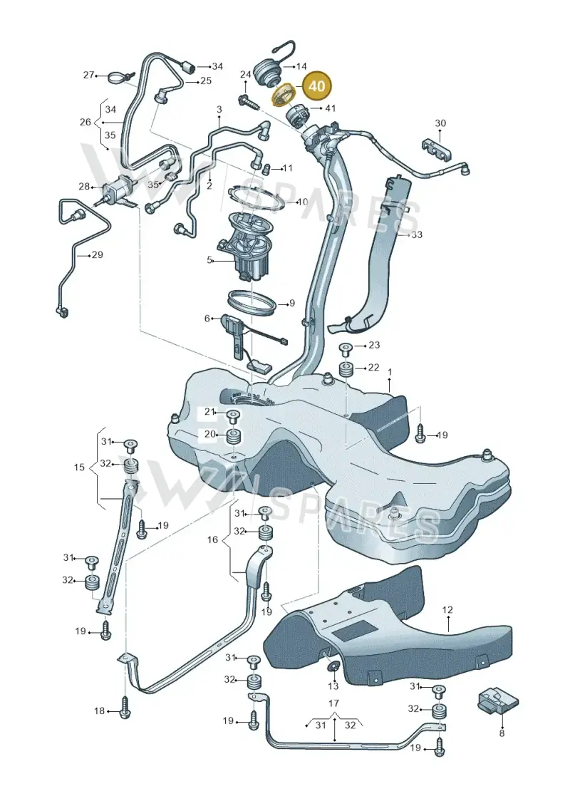 4M0201115 — Audi A5 Sportback (2016-2020) diagram 897201150, position 40