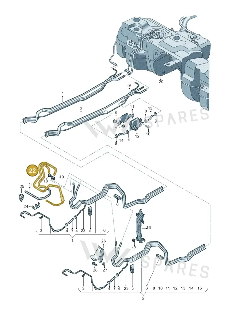 4M0201994AF — Audi Q7 qu. 3.0 TDI (2015-2019) diagram 859201200, position 22