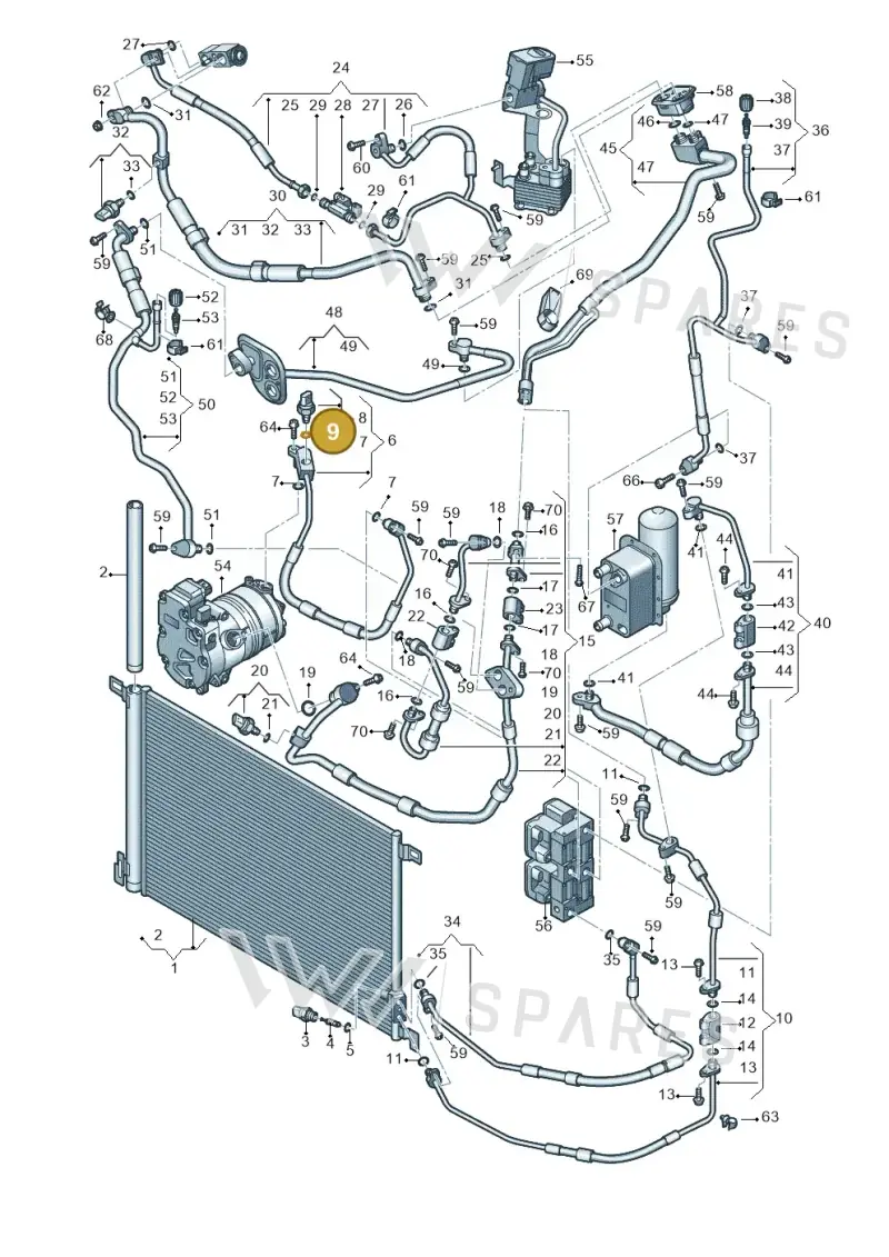 4M0261185 — Audi Q7 qu. 3.0 TDI (2015-2019) diagram 859260450, position 9