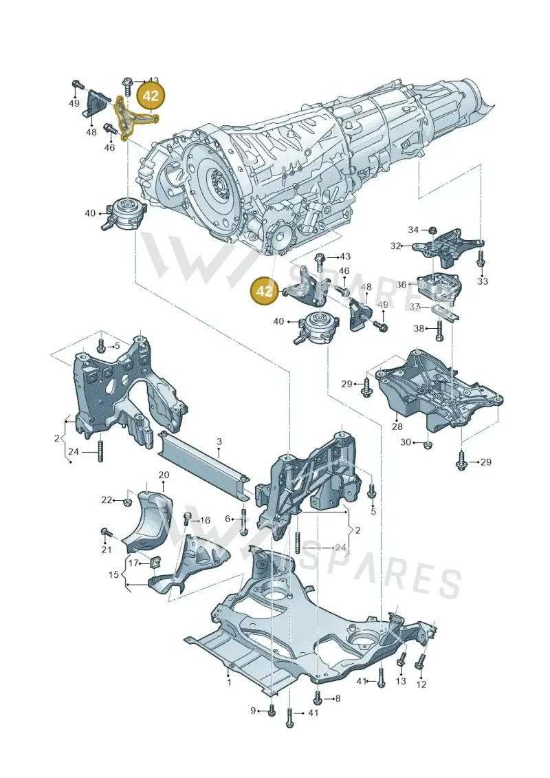 4M0399114B — Audi A8L (2017-2022) diagram 838399400, position 42
