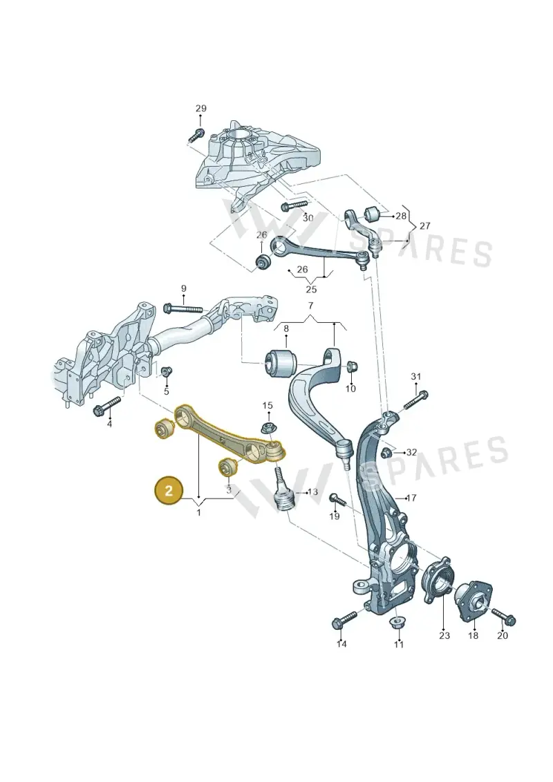 4M0407182A — Volkswagen Touareg (2017-2025) diagram 439407000, position 2
