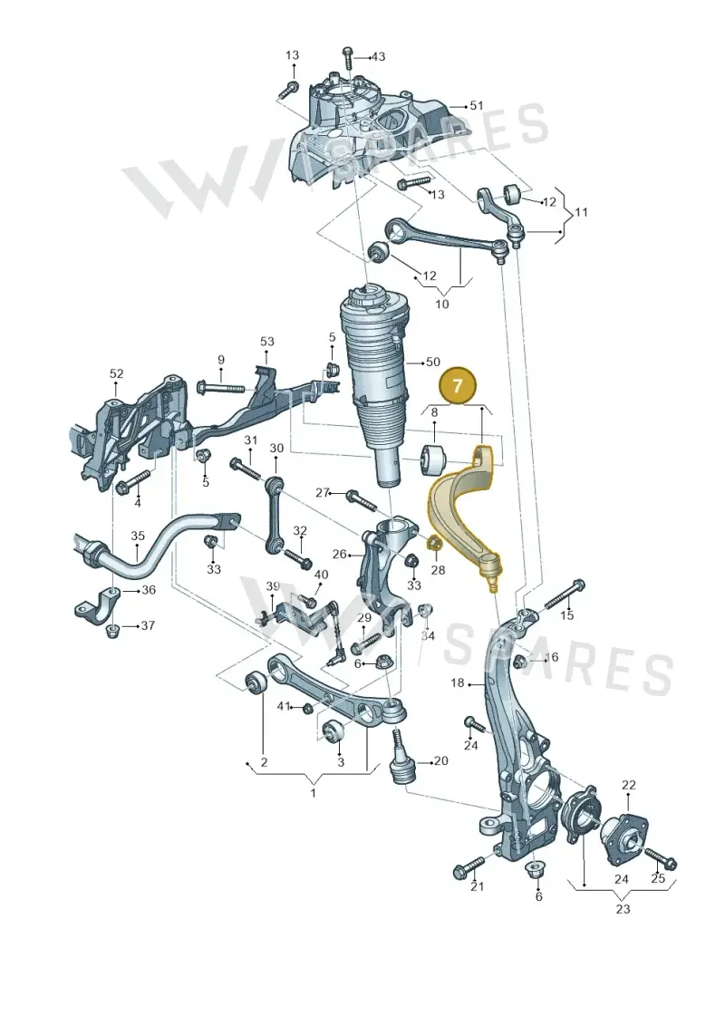4M0407694E — Audi A8L (2017-2022) diagram 838407000, position 7
