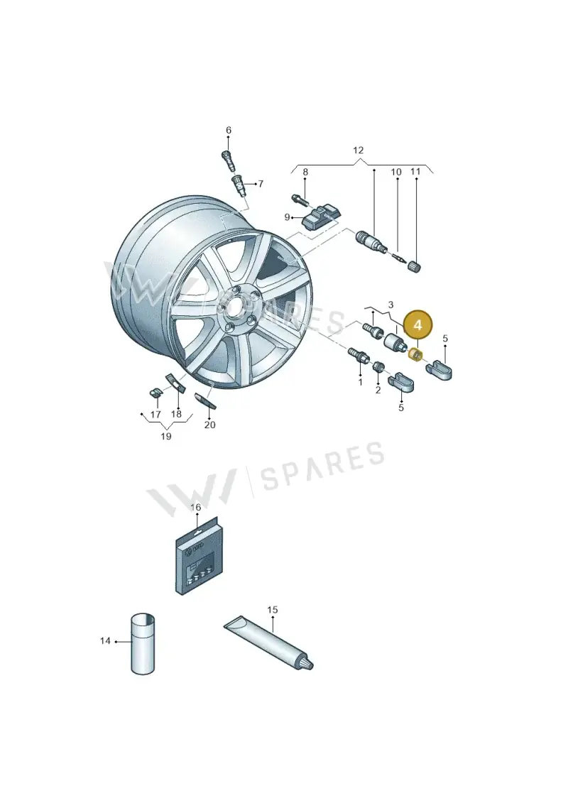 4M0601173A — Audi A3 Sportback (2019-2021) diagram 618601200, position 4