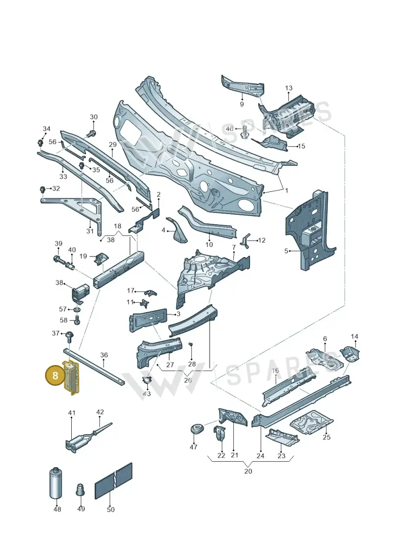 4M0801691G — Volkswagen Touareg (2017-2025) diagram 439805000, position 8