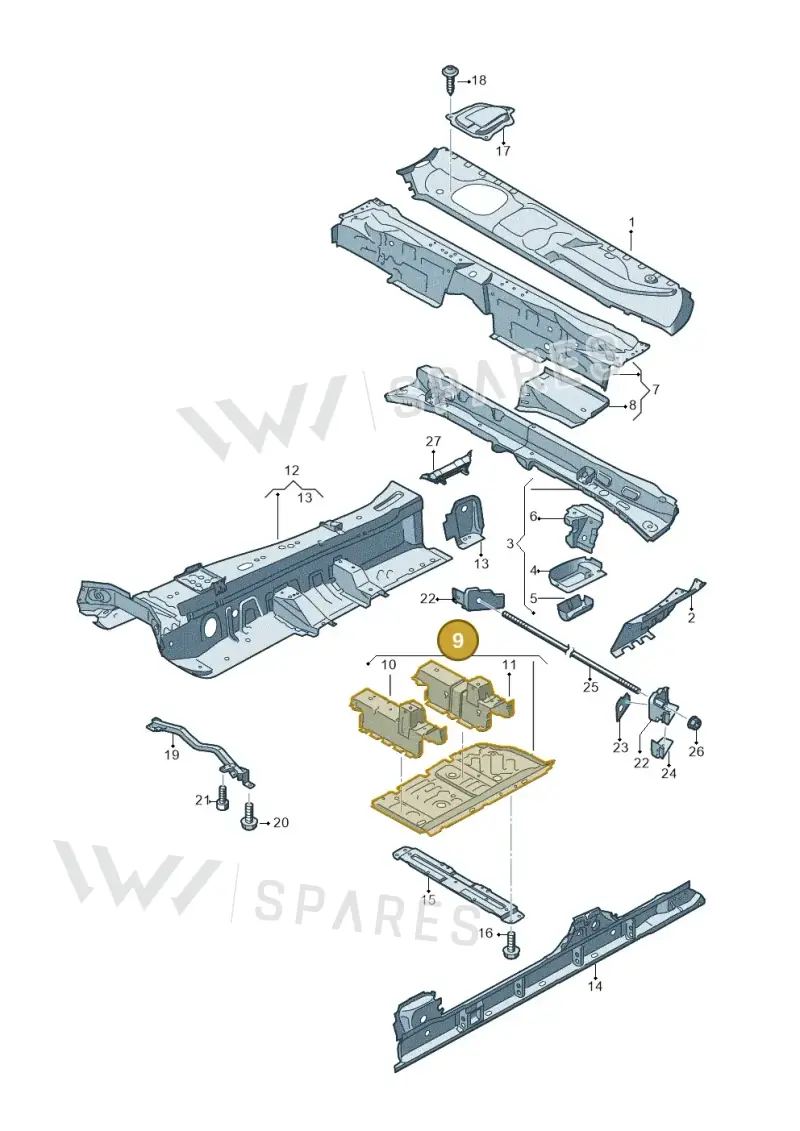 4M0802016 — Audi Q7 qu. 3.0 TDI (2015-2019) diagram 859803100, position 9