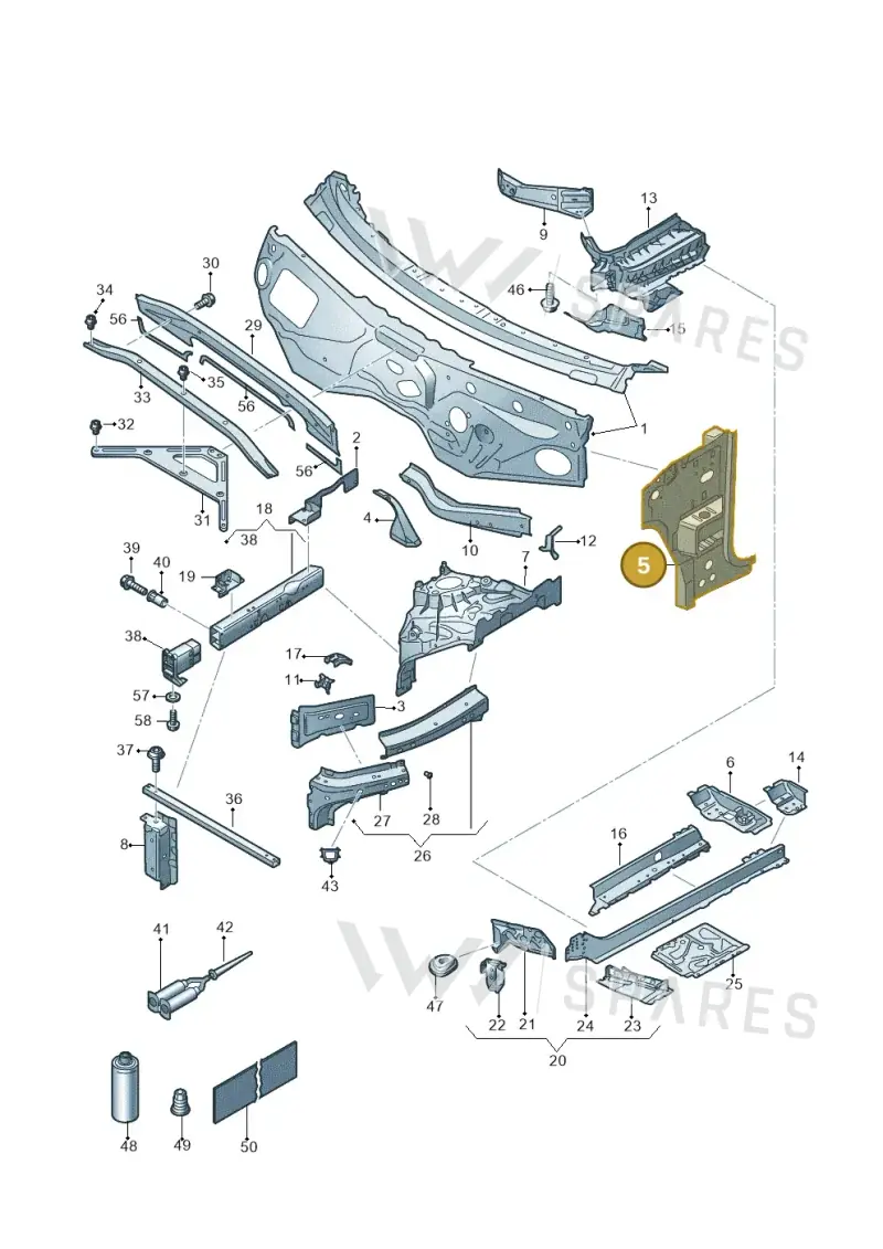 4M0802123 — Volkswagen Touareg (2017-2025) diagram 439805000, position 5