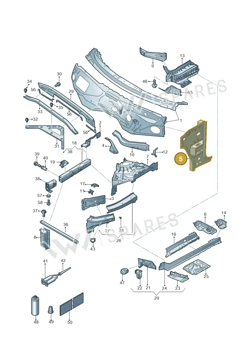 4M0802124 — Volkswagen Touareg (2017-2025) diagram 439805000, position 5