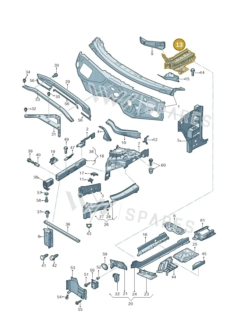4M0802313H — Audi RS Q8 (2019-2025) diagram 429805000, position 13
