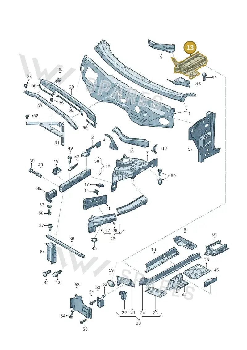 4M0802313J — Audi RS Q8 (2019-2025) diagram 429805000, position 13