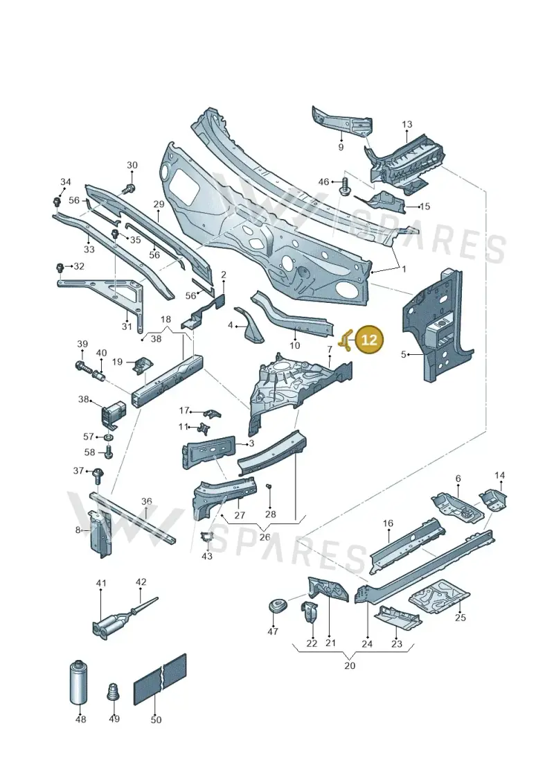4M0802397C — Volkswagen Touareg (2017-2025) diagram 439805000, position 12