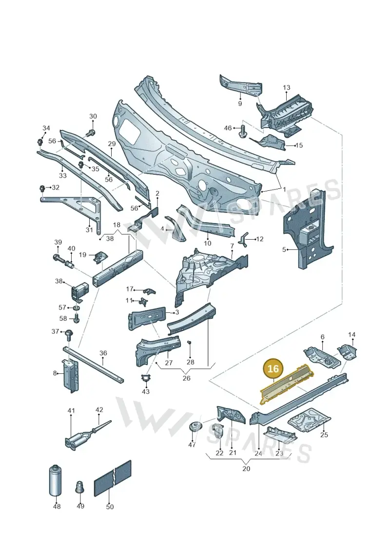 4M0803033E — Volkswagen Touareg (2017-2025) diagram 439805000, position 16