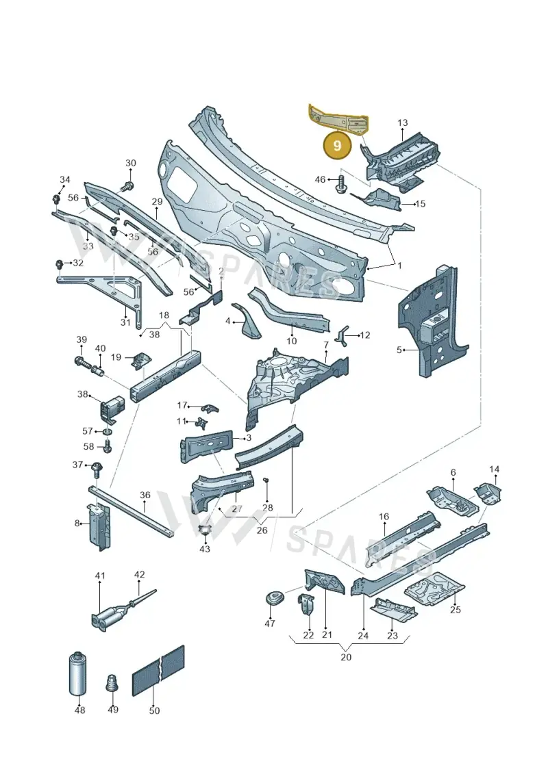 4M0803100 — Volkswagen Touareg (2017-2025) diagram 439805000, position 9