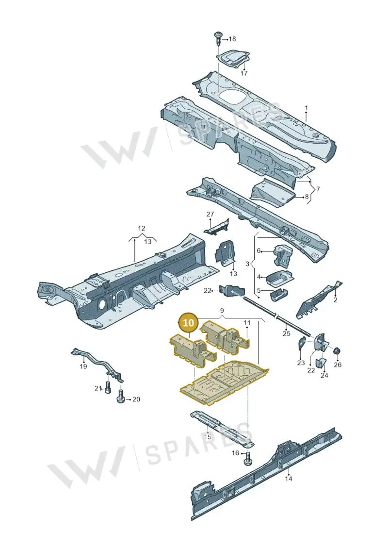 4M0803174F — Audi Q7 qu. 3.0 TDI (2015-2019) diagram 859803100, position 10