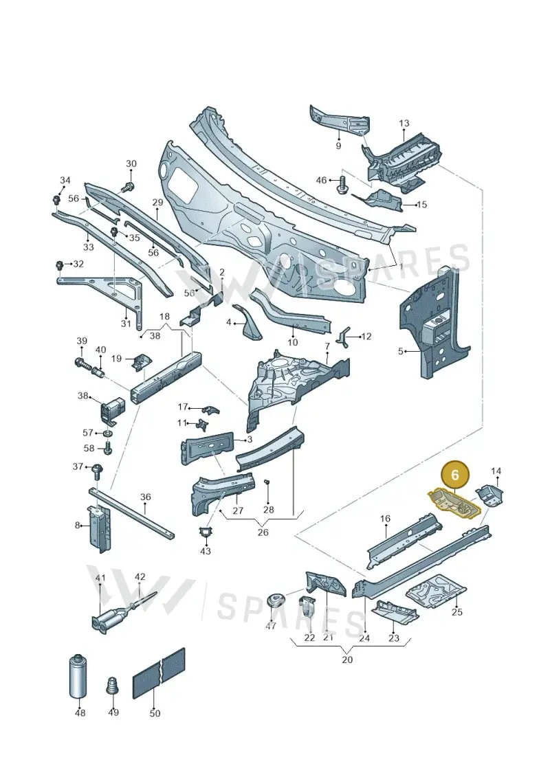 4M0803689C — Volkswagen Touareg (2017-2025) diagram 439805000, position 6