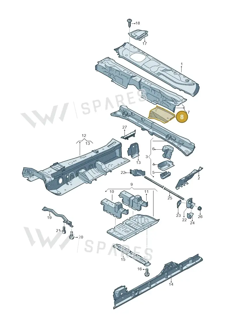 4M0803729 — Audi Q7 qu. 3.0 TDI (2015-2019) diagram 859803100, position 8