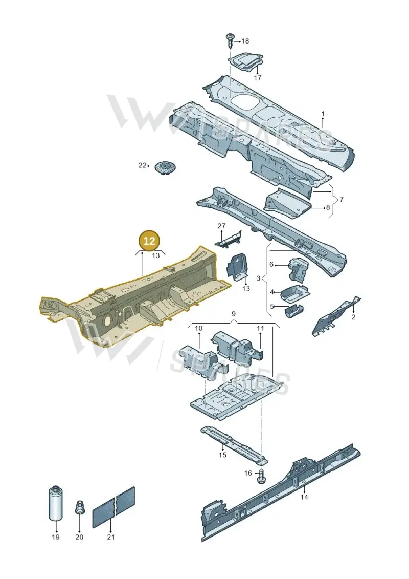 4M0804301A — Volkswagen Touareg (2017-2025) diagram 439803100, position 12