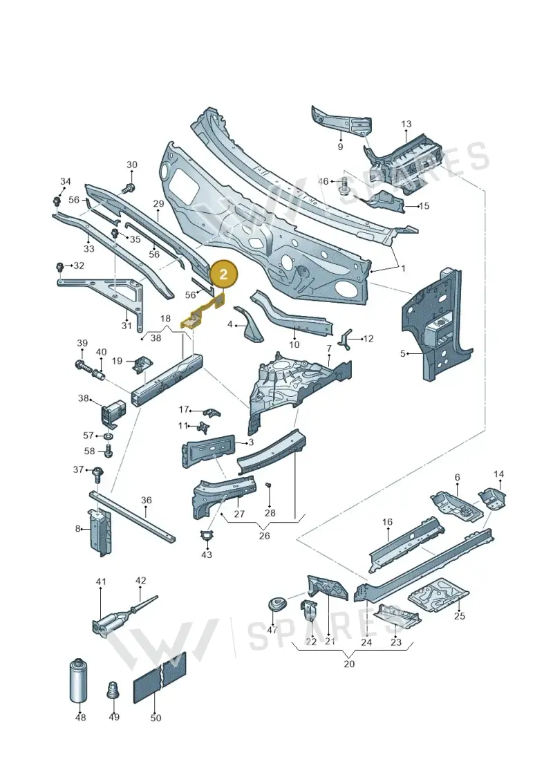 4M0805464A — Volkswagen Touareg (2017-2025) diagram 439805000, position 2