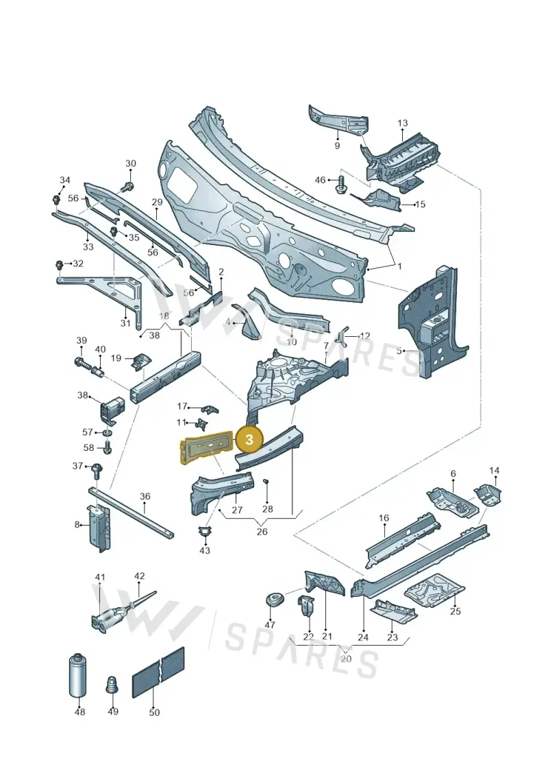 4M0805538C — Volkswagen Touareg (2017-2025) diagram 439805000, position 3