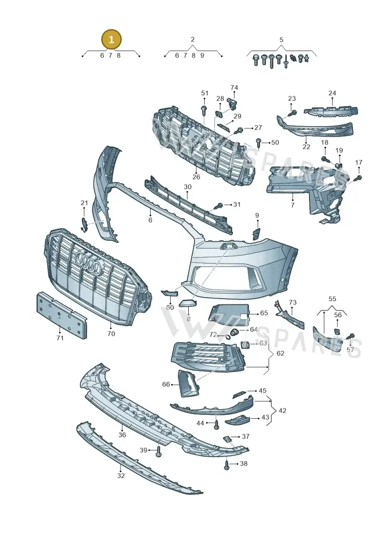 4M0807065QGRU — Audi Q7 (2015-2025) diagram 859807012, position 1