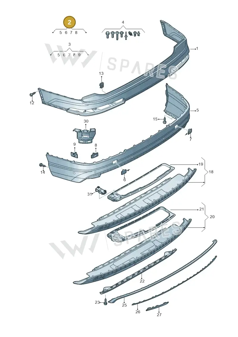 4M0807067BGRU — Audi Q7 (2015-2025) diagram 859807650, position 2