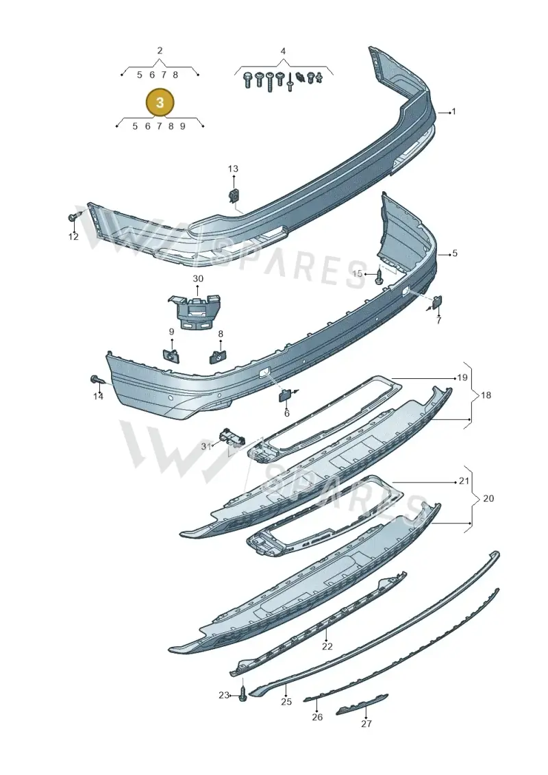 4M0807067CGRU — Audi Q7 (2015-2025) diagram 859807650, position 3