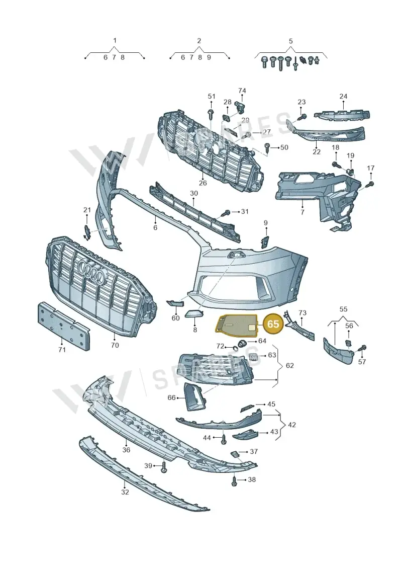 4M0807151F9B9 — Audi Q7 qu. 3.0 TDI (2015-2019) diagram 859807012, position 65