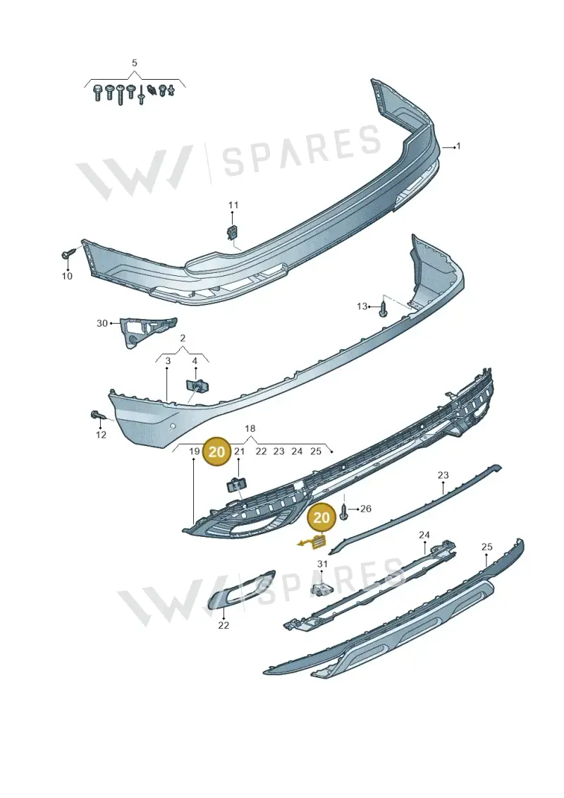 4M0807441D9B9 — Audi Q7 qu. 3.0 TDI (2015-2019) diagram 859807075, position 20