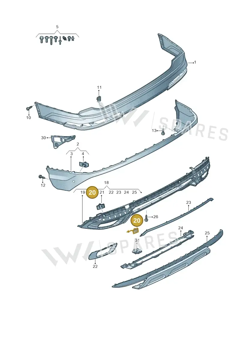 4M0807442D9B9 — Audi Q7 (2015-2025) diagram 859807075, position 20