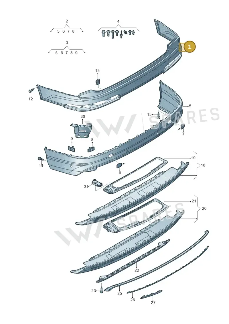 4M0807511GRU — Audi Q7 (2015-2025) diagram 859807650, position 1