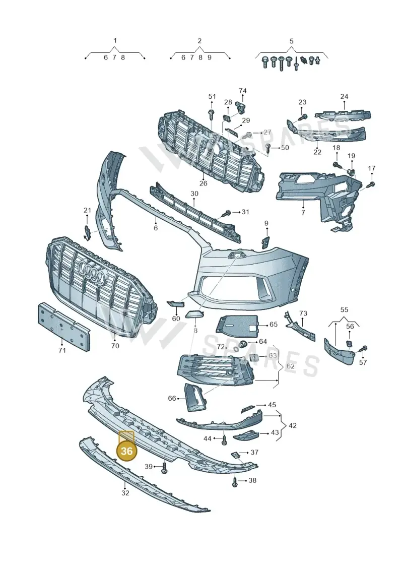 4M0807611F — Audi Q7 qu. 3.0 TDI (2015-2019) diagram 859807012, position 36