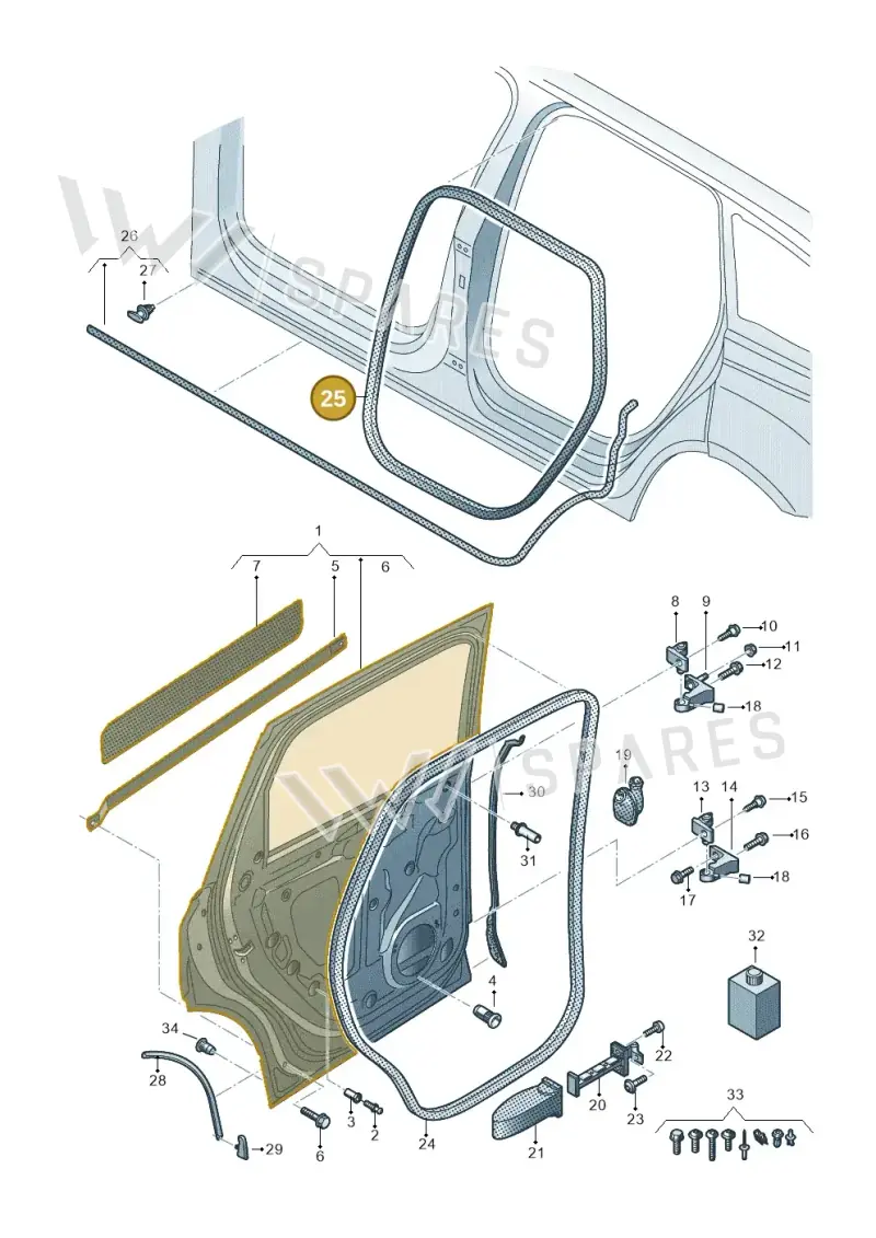 4M0833721D — Audi Q7 qu. 3.0 TDI (2015-2019) diagram 859833100, position 25