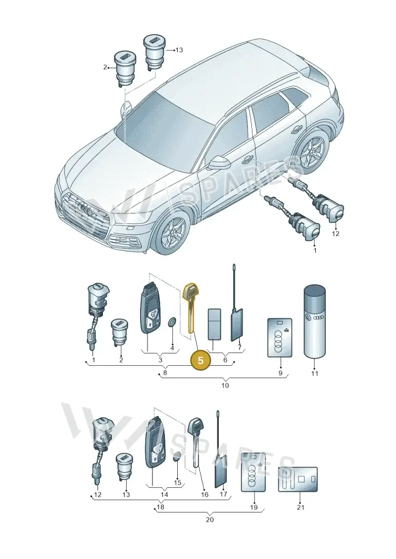 4M0837216AAIF — Audi Q5 (2016-2025) diagram 896837012, position 5