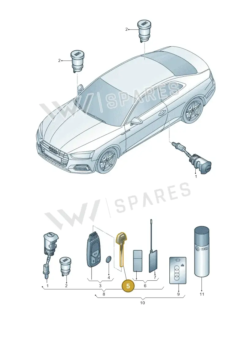 4M0837216AAIF — Audi RS5 Sportback (2017-2025) diagram 897837100, position 5