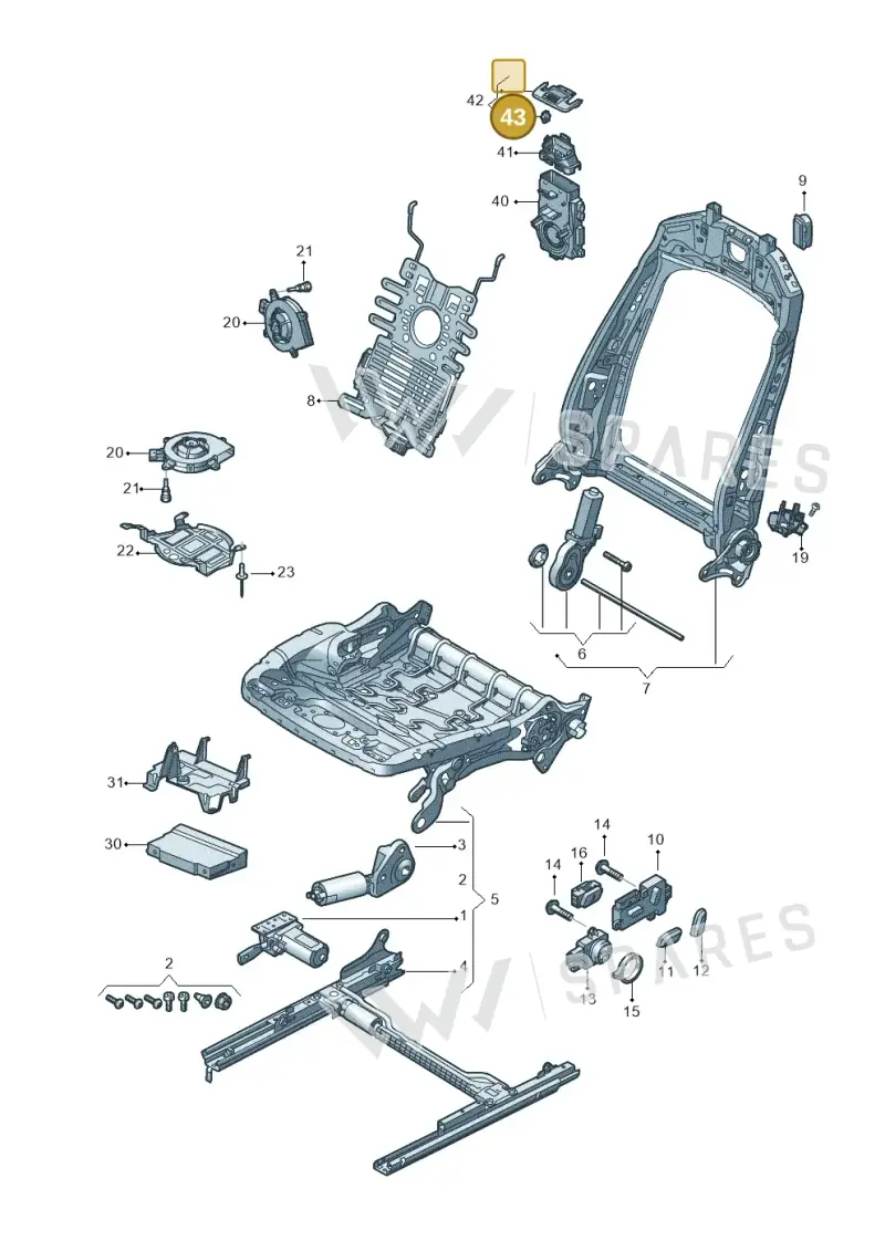 4M0858137 — Audi A5 Cabriolet (2016-2025) diagram 848959200, position 43