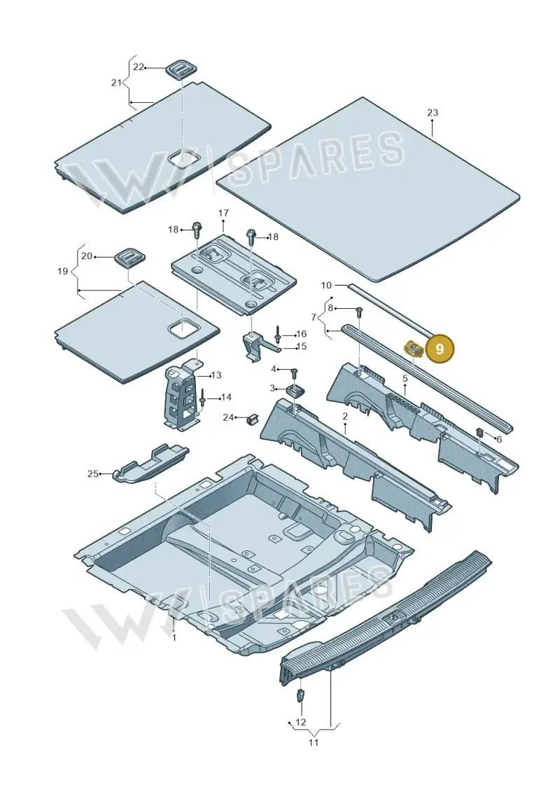 4M08635394PK — Audi Q7 qu. 3.0 TDI (2015-2019) diagram 859863850, position 9