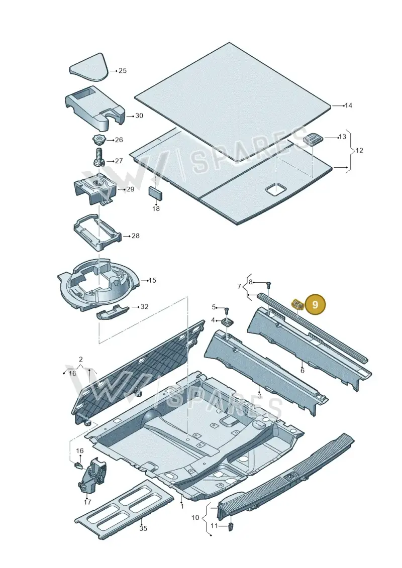 4M08635394PK — Audi Q7 qu. 3.0 TDI (2015-2019) diagram 859863800, position 9