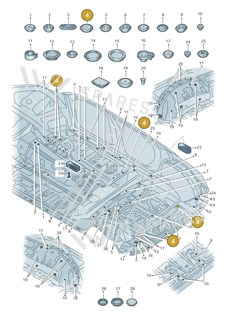 4M0899185 — Audi Q7 qu. 3.0 TDI (2015-2019) diagram 859803350, position 4