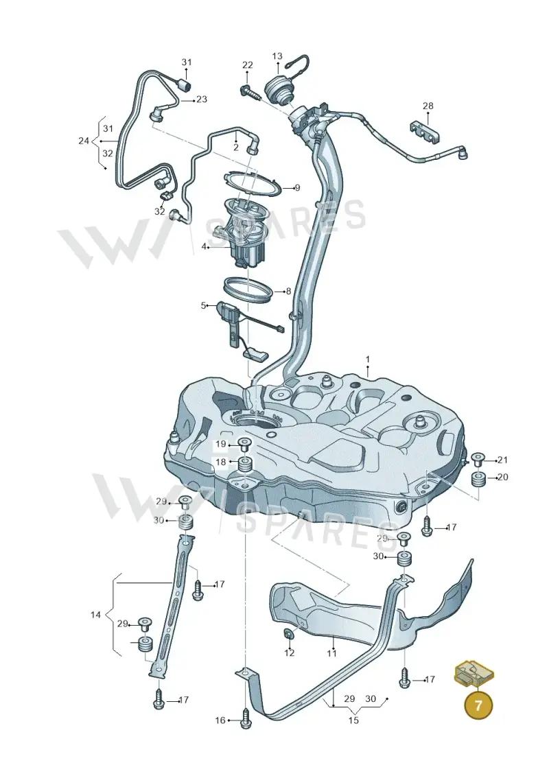4M0906093M — Audi A5 Sportback (2016-2025) diagram 897201000, position 7