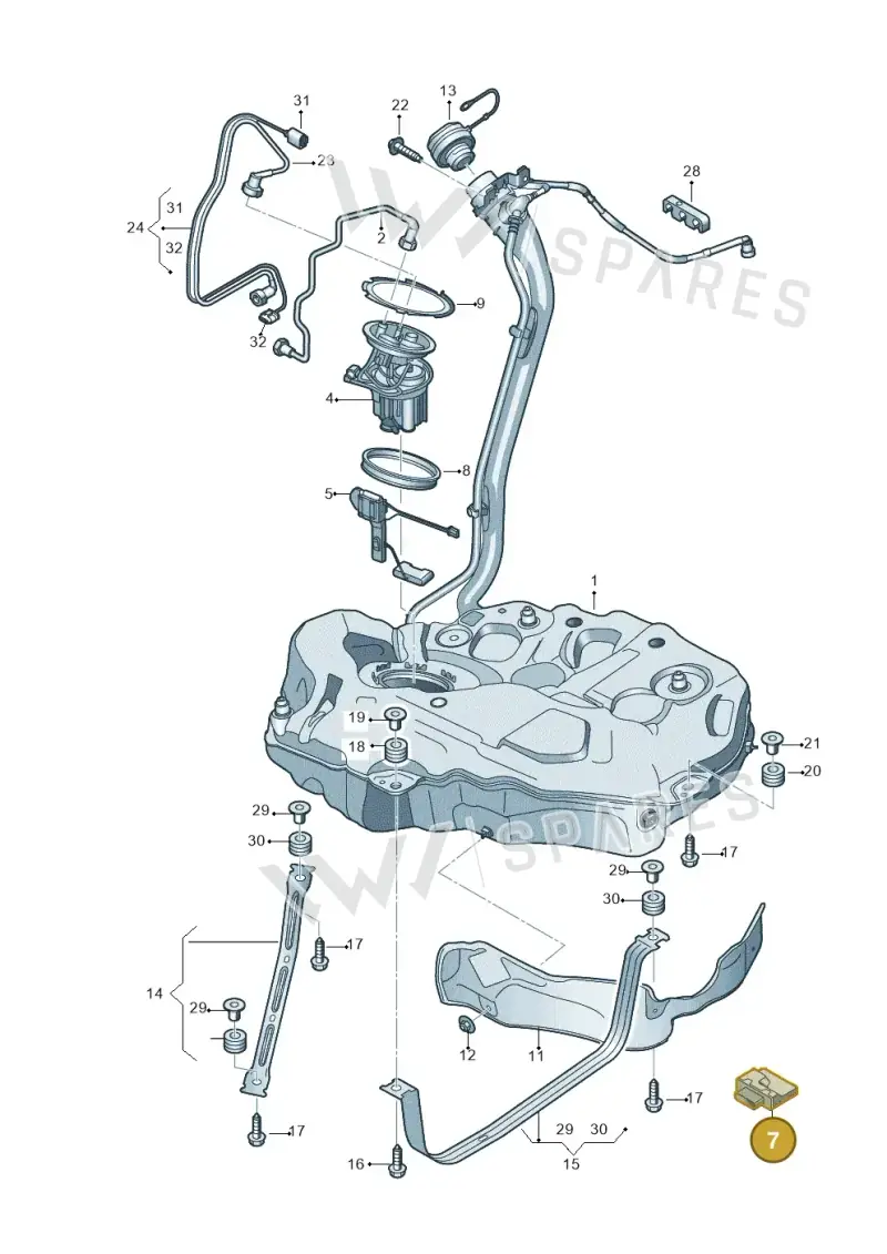 4M0906093N — Audi A5 Sportback (2016-2025) diagram 897201000, position 7