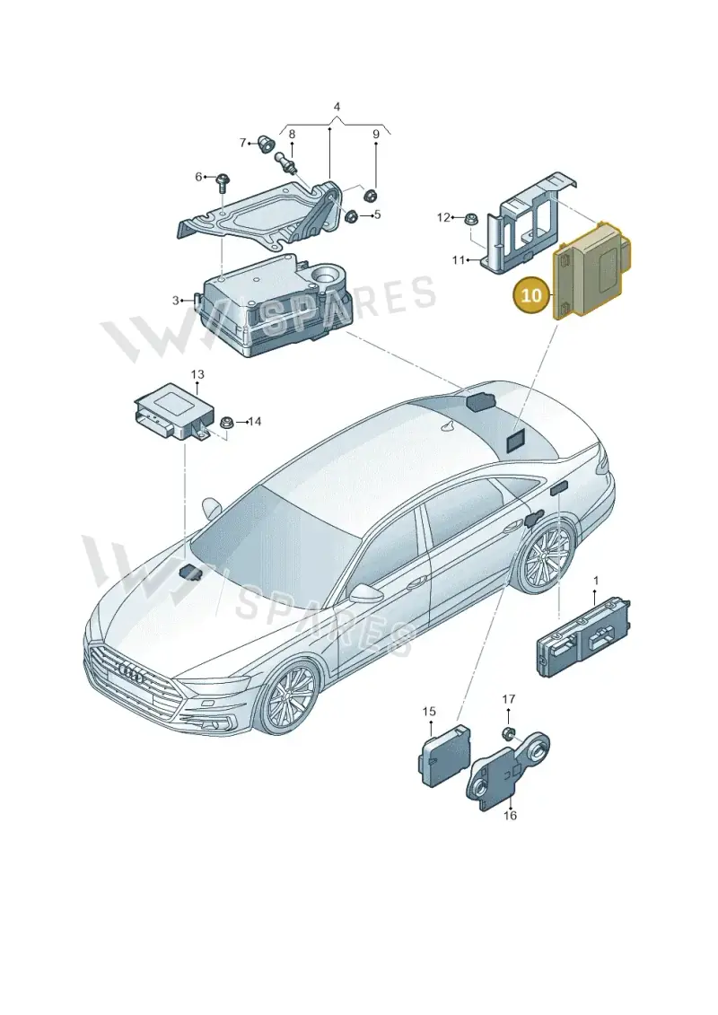 4M0907133 — Audi A8 (2017-2025) diagram 838959400, position 10
