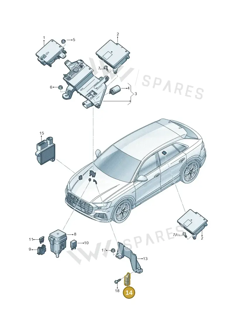 4M0907282D — Audi Q8 Quattro 3,0 (2018-) diagram 429937020, position 14
