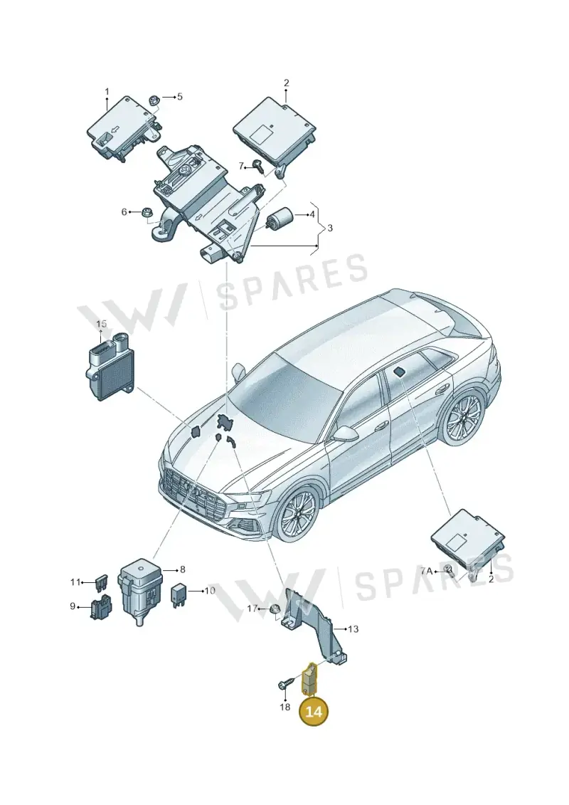 4M0907282E — Audi Q8 Quattro 3,0 (2018-) diagram 429937020, position 14