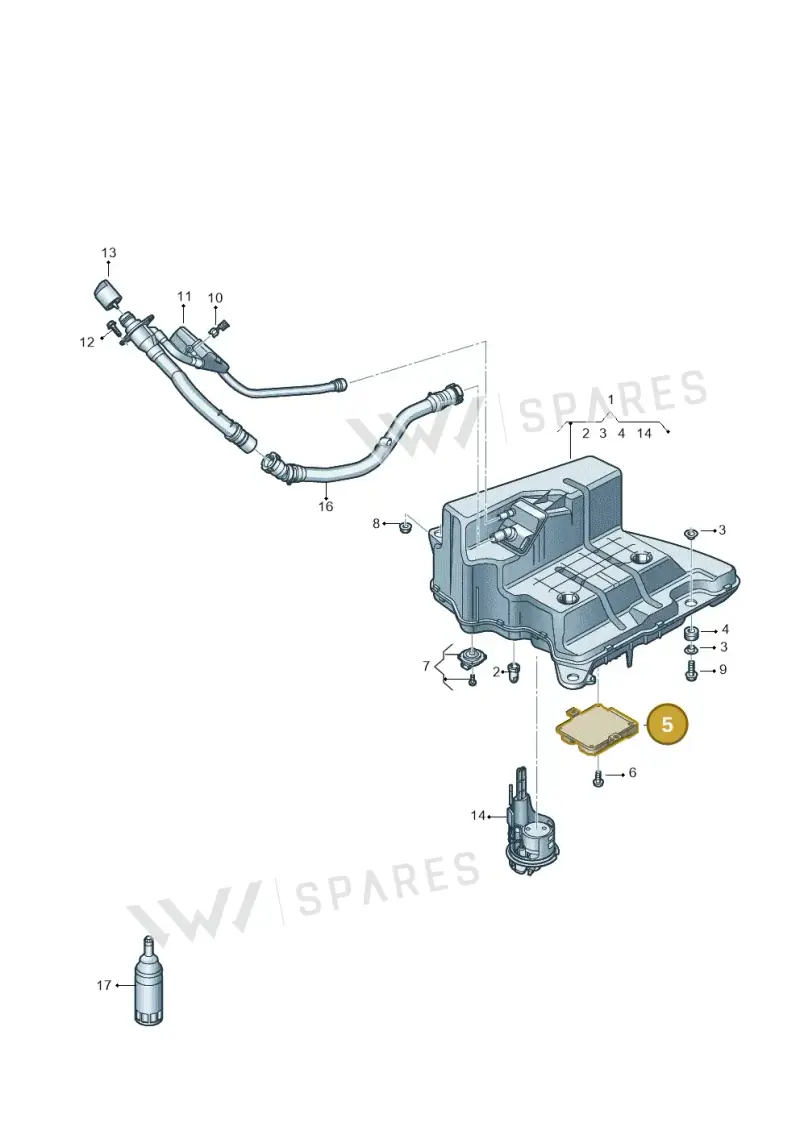 4M0907355E — Audi A5 Cabrio 2.0 (2016-2018) diagram 848201400, position 5