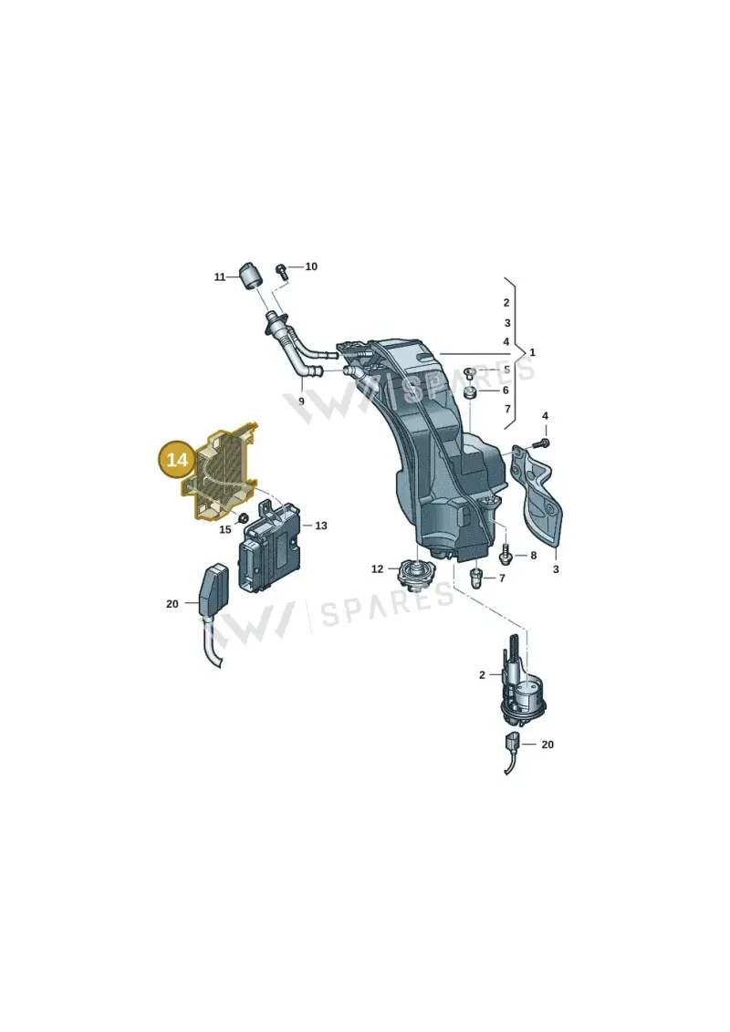 4M0907361 — Audi Q8 Quattro 3,0 (2018-) diagram 859201401, position 14
