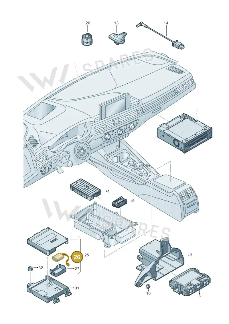 4M0907486B — Audi RS5 Sportback (2017-2025) diagram 897035055, position 26