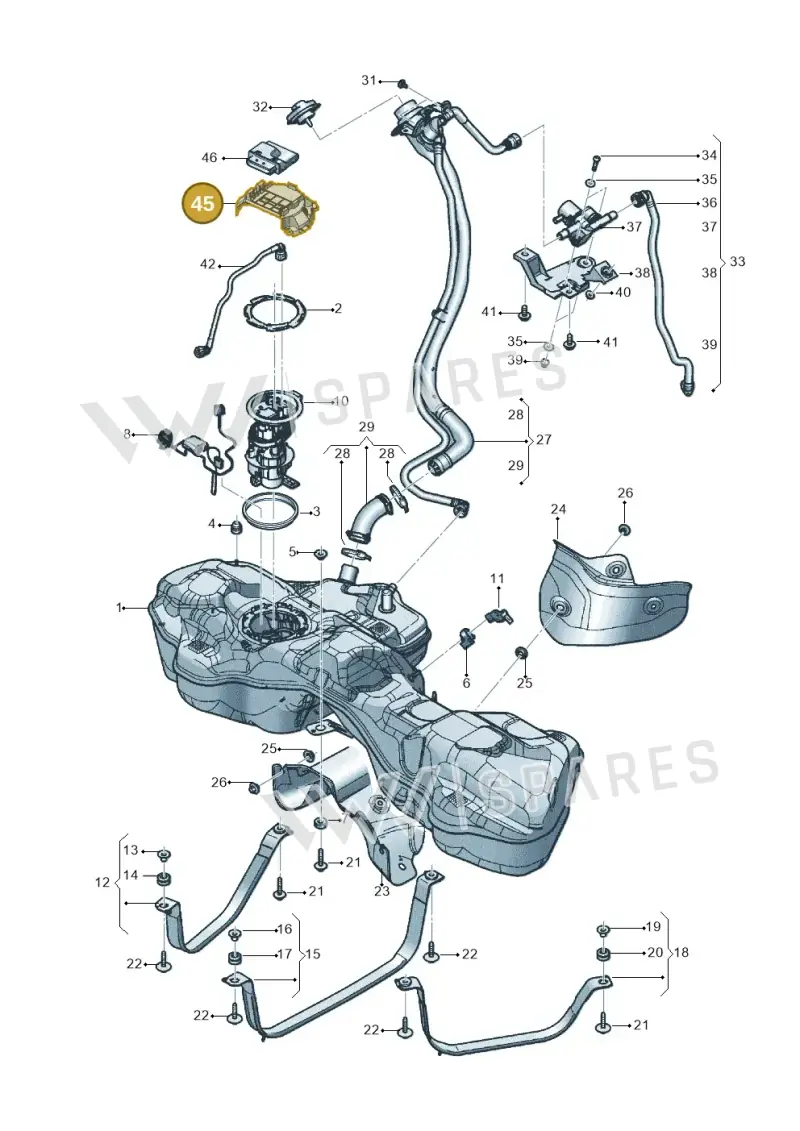 4M0907731 — Audi Q8 Quattro 3,0 (2018-) diagram 429201200, position 45